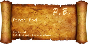 Pinti Bod névjegykártya